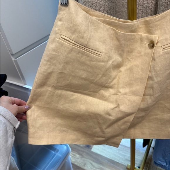 Anine Bing Linen yellow skirt size small -NWT retail $200 - Picture 2 of 11